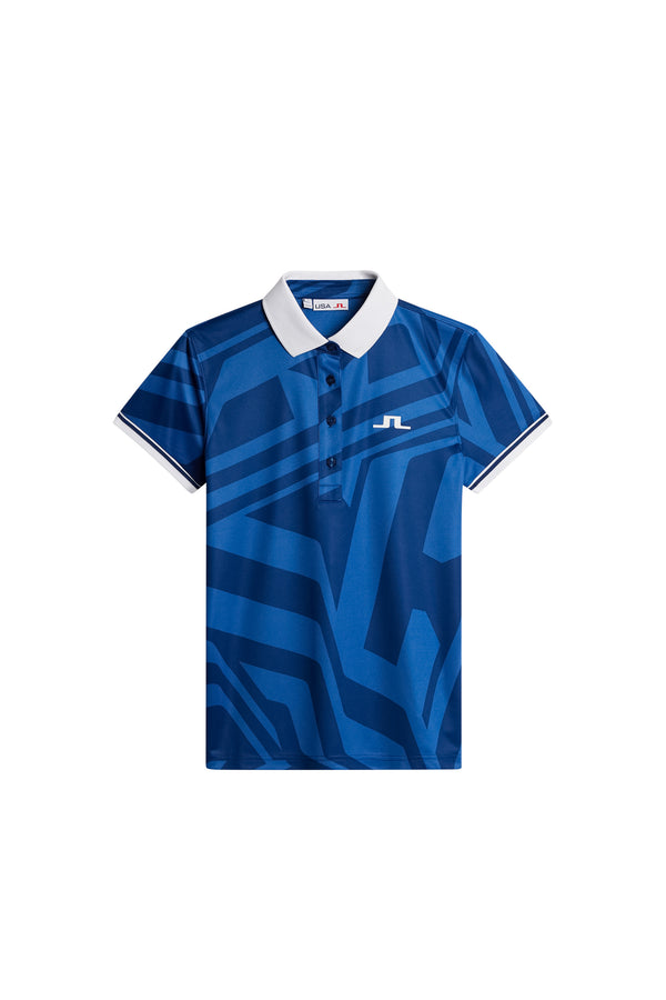 J.lindeberg Felicite Print Polo US Golf Blue