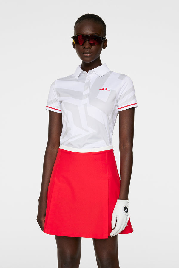 j.lindeberg Felicite Print Polo US Golf White