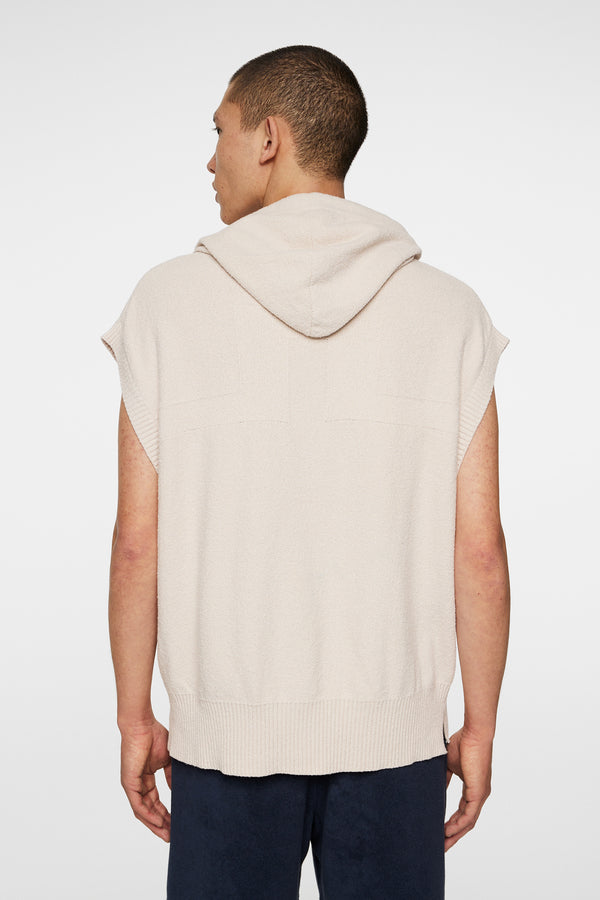 J.lindeberg Finley Hooded Knit Vest Moonbeam