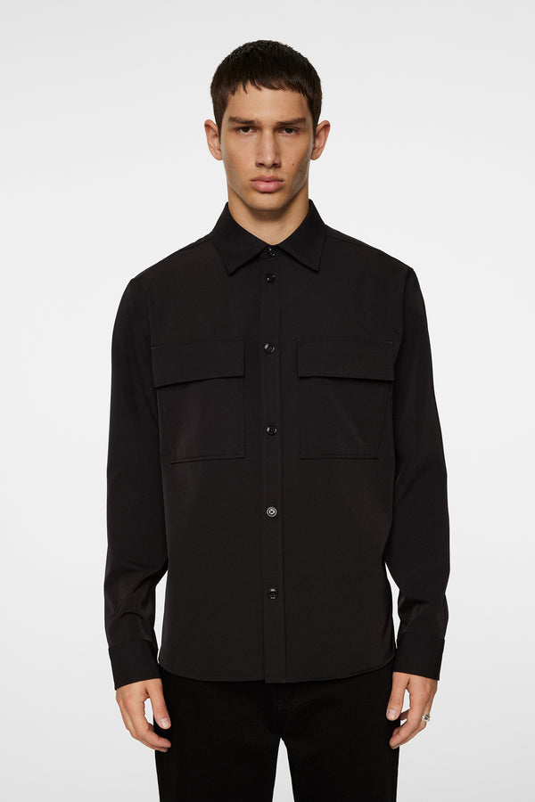 j.lindeberg Finnigan Tech Drape Shirt Black