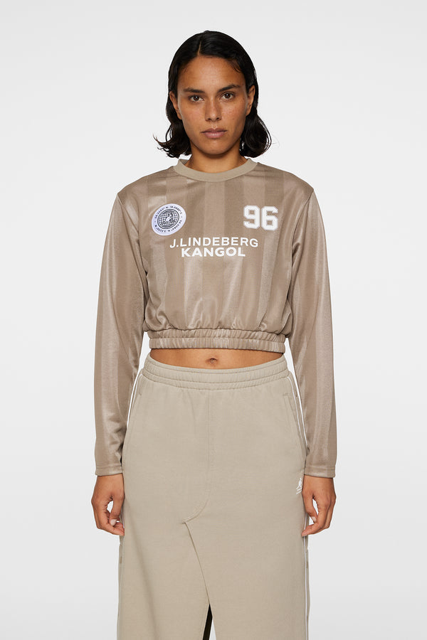 j.lindeberg Fiona Football Jersey Vintage Khaki