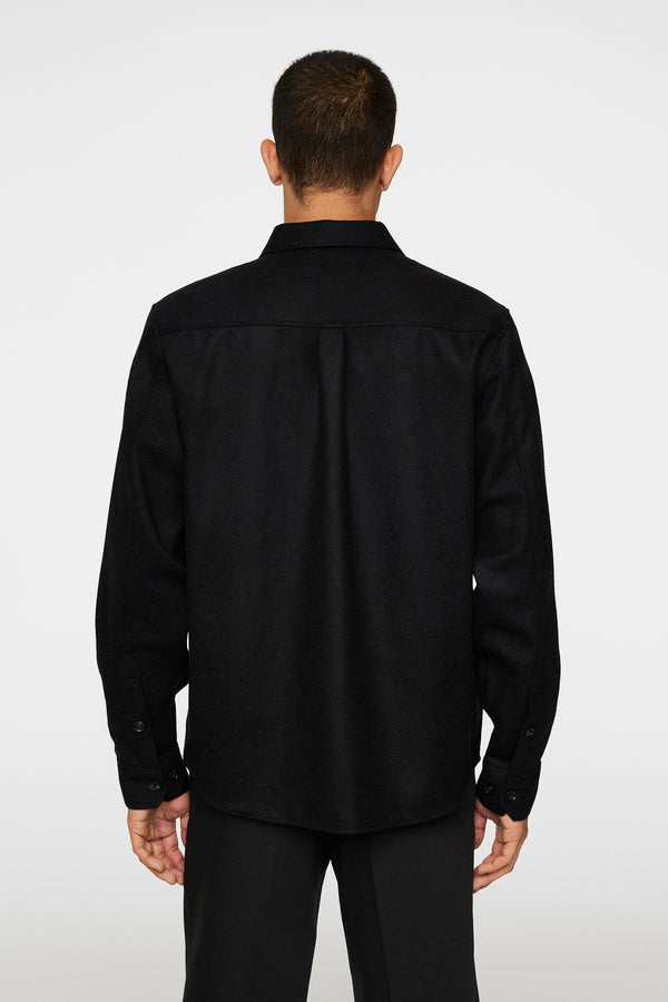 J.lindeberg Flat Wool Overshirt Black