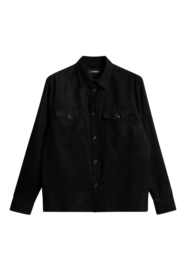 J.lindeberg Flat Wool Overshirt Black