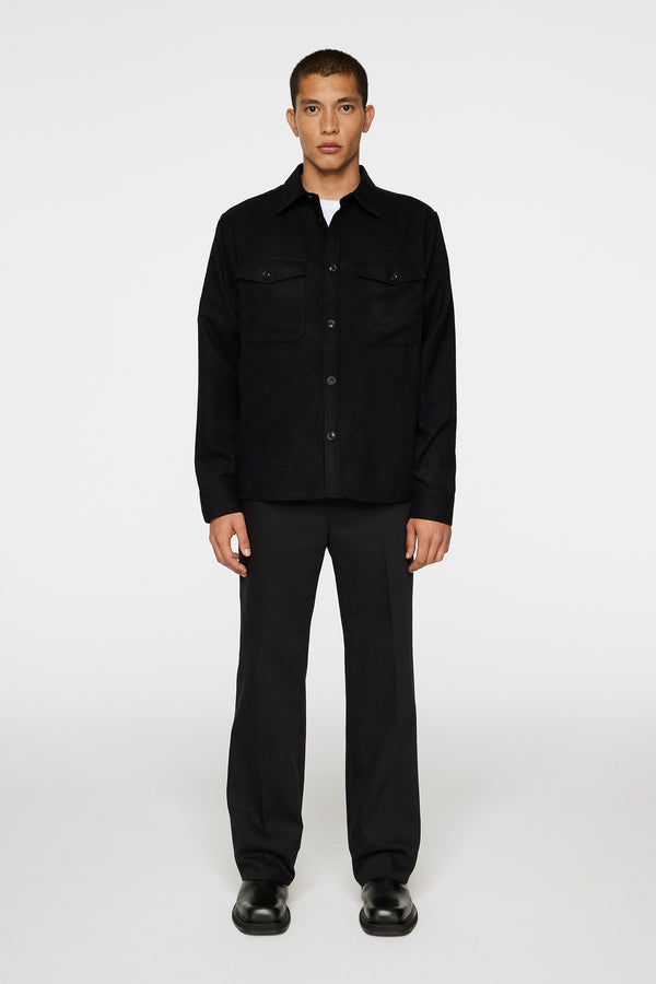 J.lindeberg Flat Wool Overshirt Black