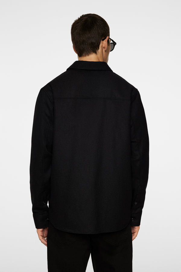 J.lindeberg Flat Wool Overshirt Black