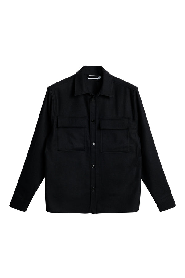 J.lindeberg Flat Wool Overshirt Black