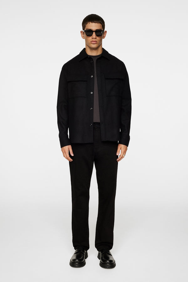 J.lindeberg Flat Wool Overshirt Black