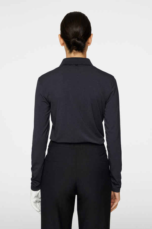 J.lindeberg Flor Long Sleeve Polo Black