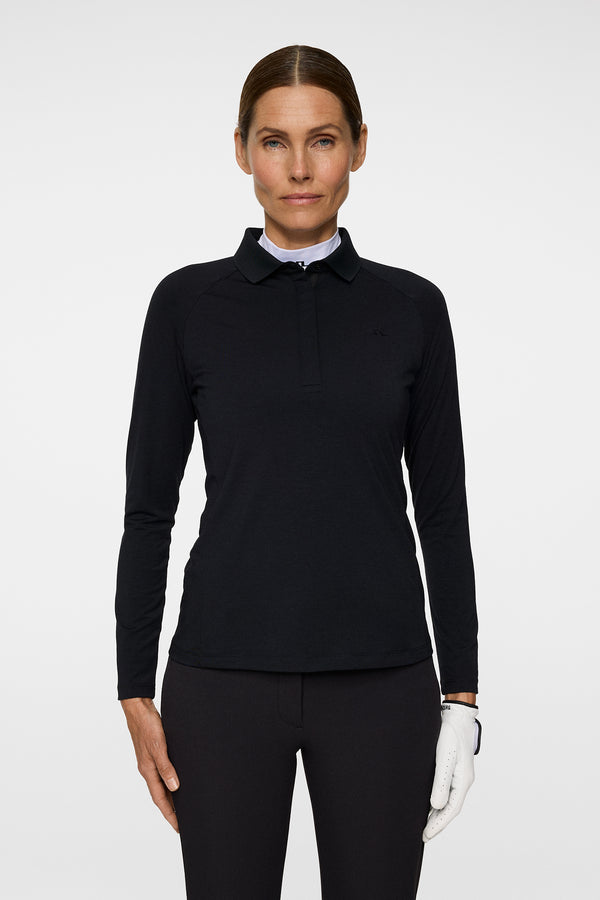 j.lindeberg Flor Long Sleeve Polo Black