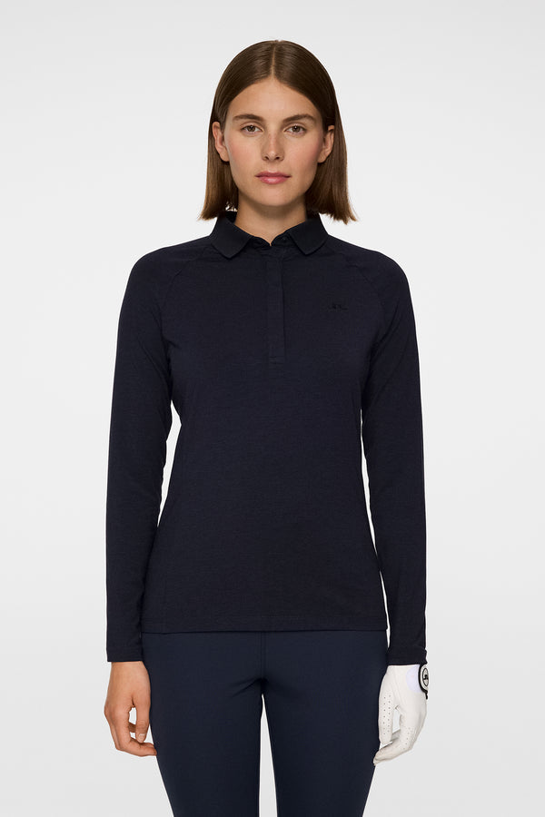j.lindeberg Flor Long Sleeve Polo Navy Melange