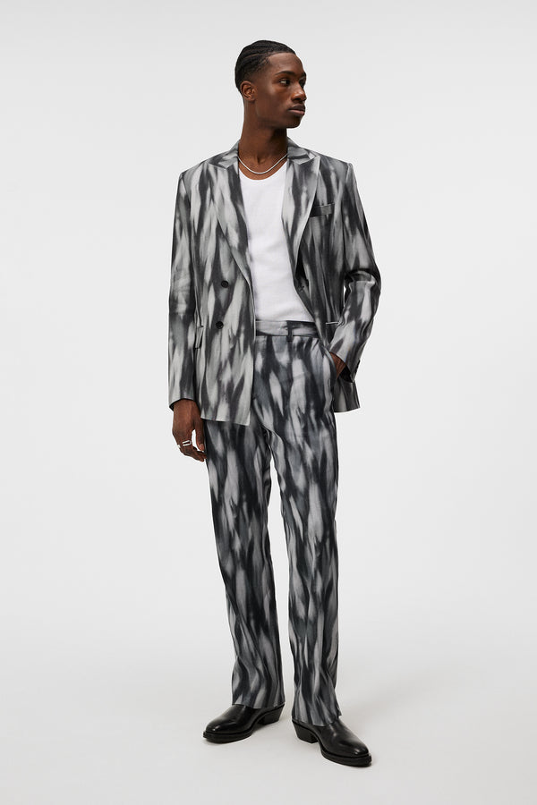J.lindeberg Haij Printed Linen Mix Black