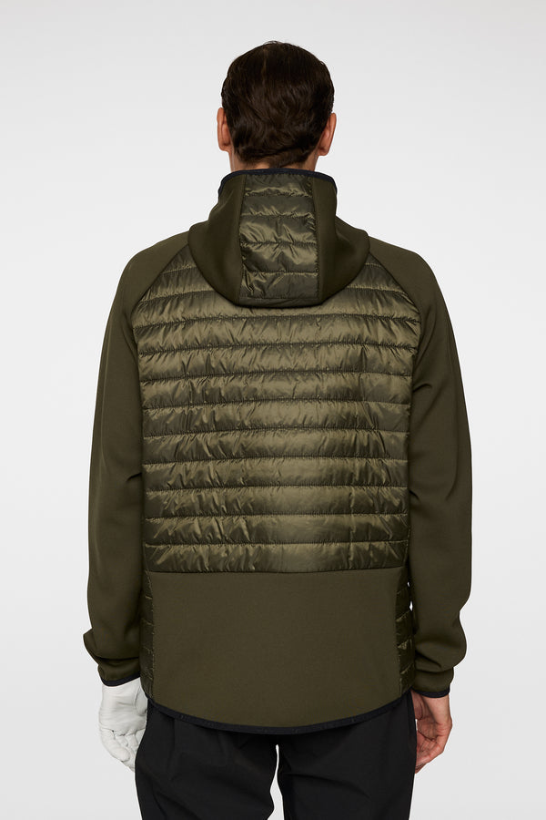 J.lindeberg Hayden Quilt Hybrid Hood Forest Green