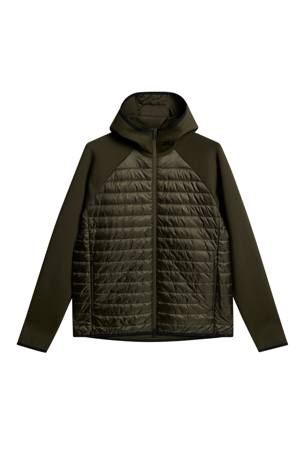 J.lindeberg Hayden Quilt Hybrid Hood Forest Green