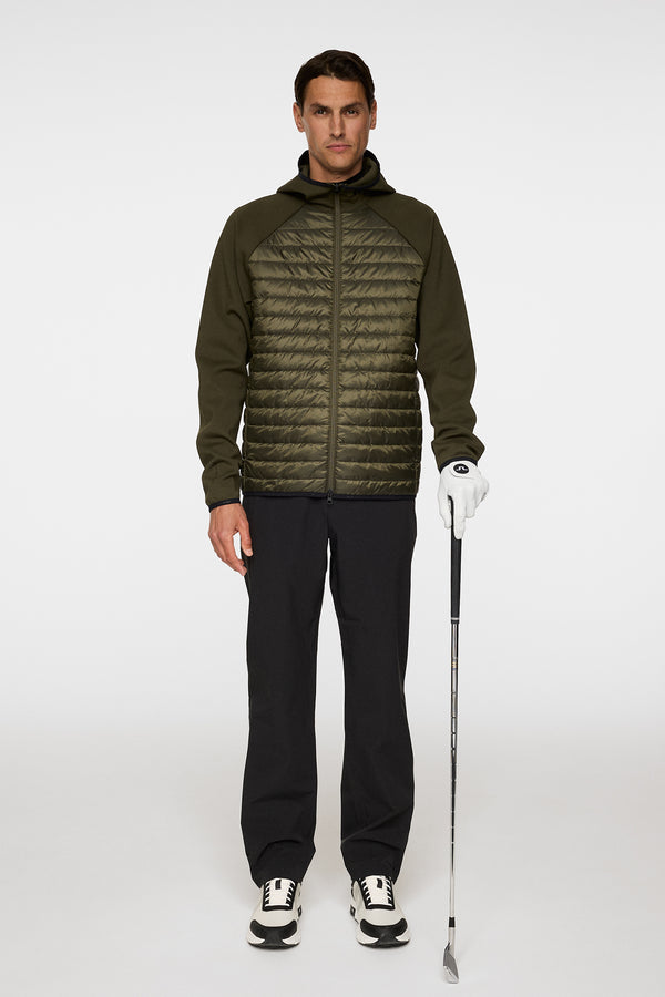 J.lindeberg Hayden Quilt Hybrid Hood Forest Green