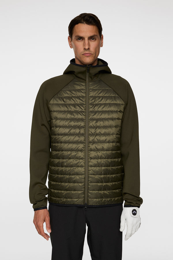 j.lindeberg Hayden Quilt Hybrid Hood Forest Green