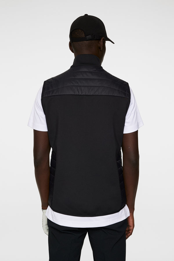 J.lindeberg Holden Quilt Hybrid Vest Black