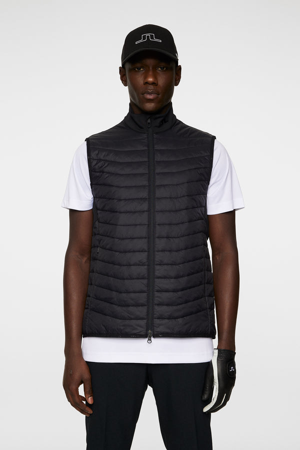 j.lindeberg Holden Quilt Hybrid Vest Black