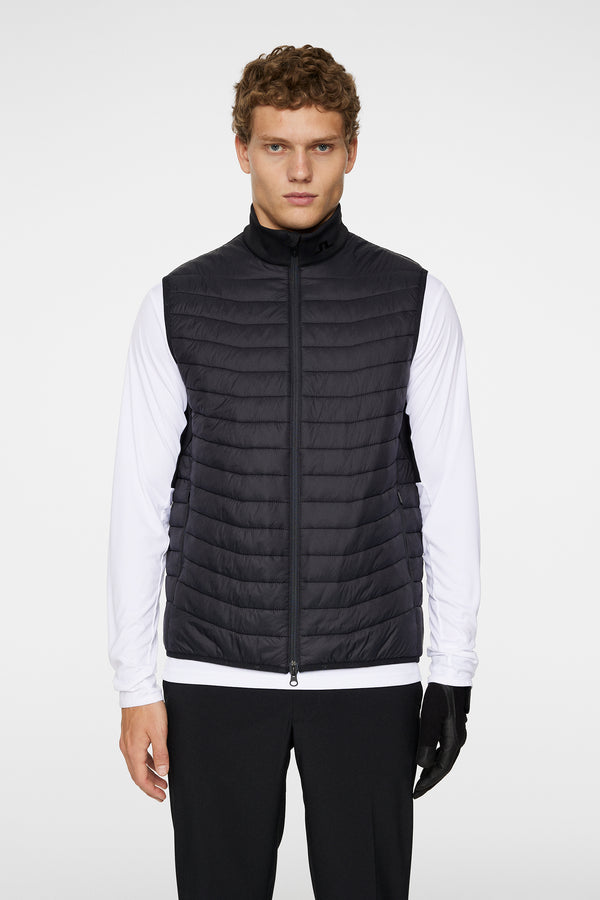 j.lindeberg Holden Quilt Hybrid Vest Black
