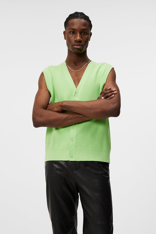 j.lindeberg Hugo Cardigan Vest Paradise Green