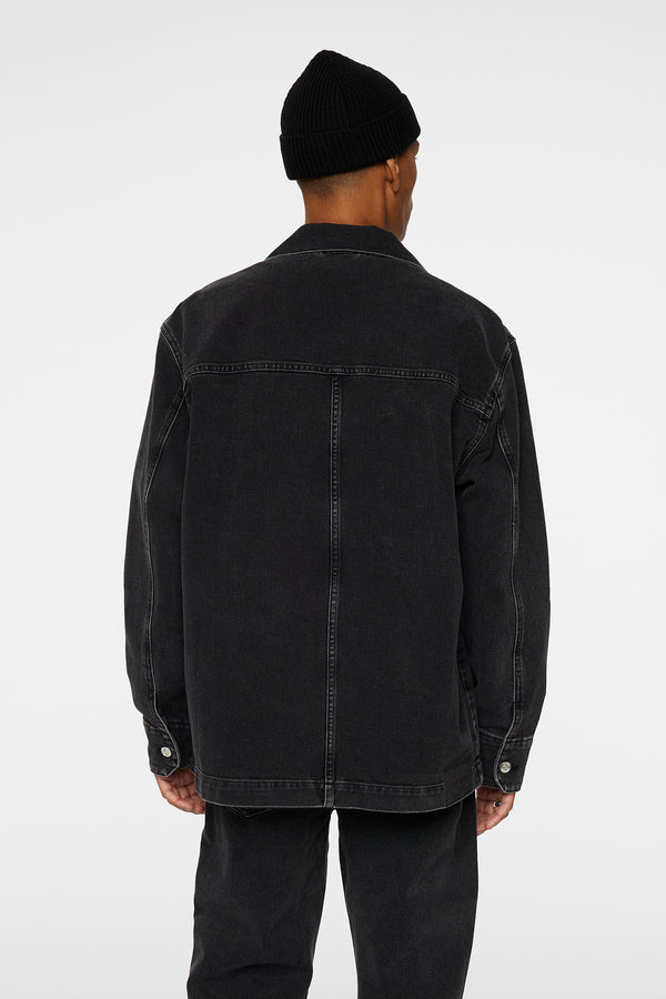J.lindeberg Hunt Washed Denim Overshirt Black
