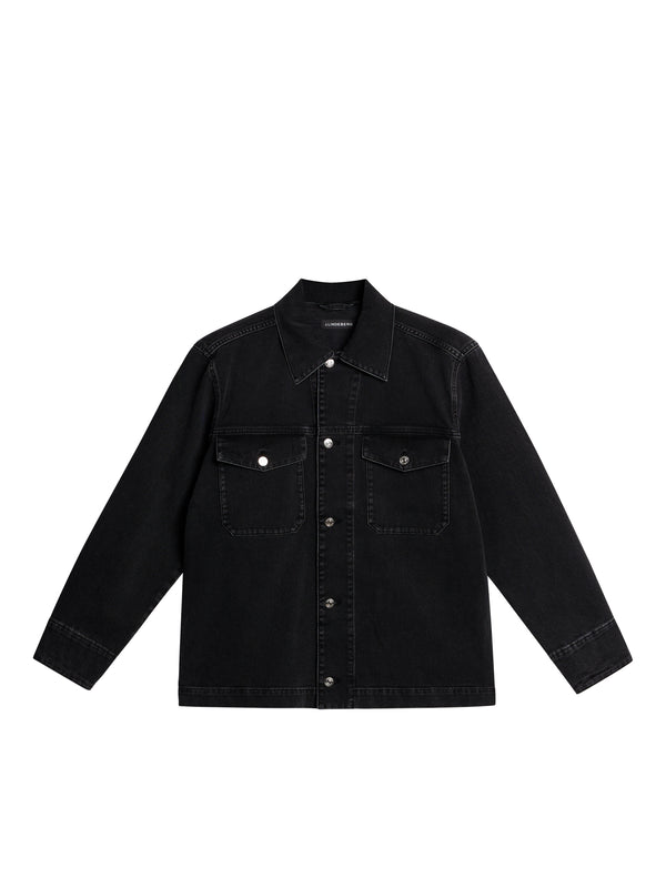 J.lindeberg Hunt Washed Denim Overshirt Black
