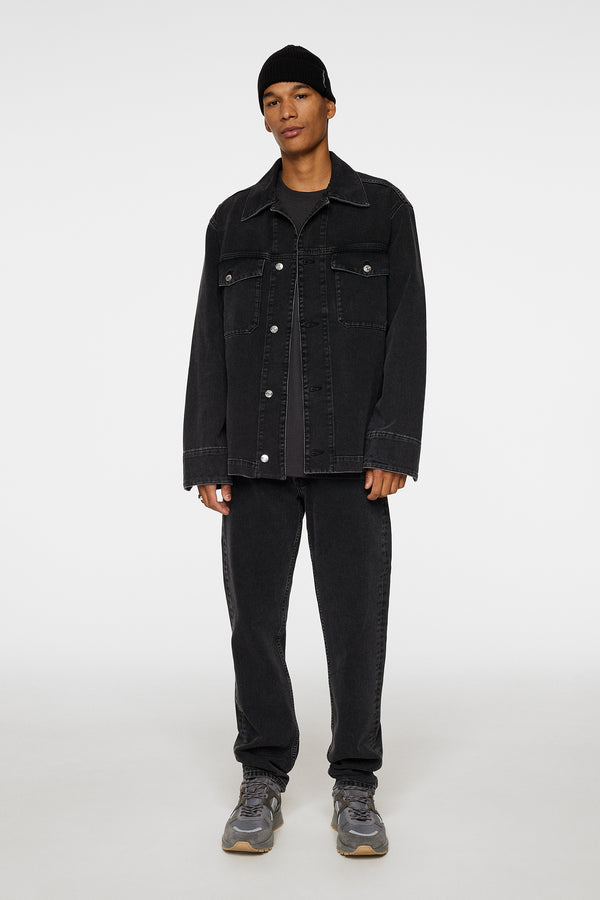 J.lindeberg Hunt Washed Denim Overshirt Black