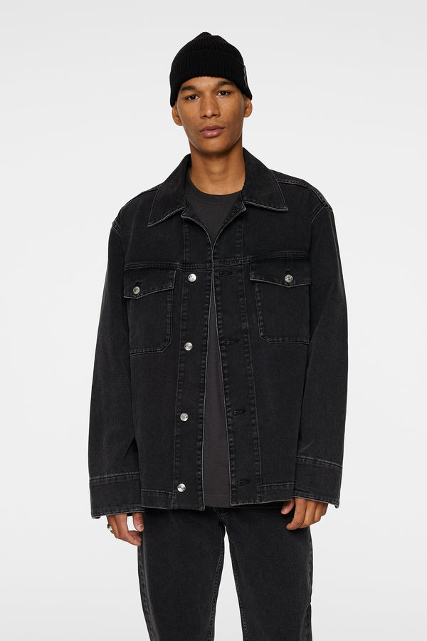 j.lindeberg Hunt Washed Denim Overshirt Black