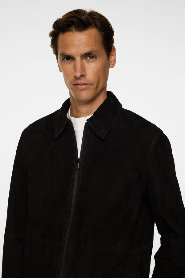 J.lindeberg Jase WR Suede Overshirt Black