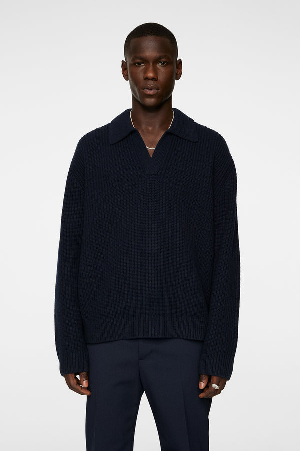 j.lindeberg Jethro Heavy Polo Knit JL Navy