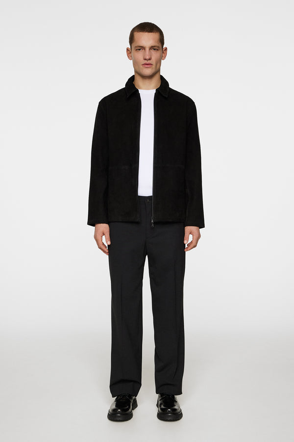 J.lindeberg Jonah WR Suede Overshirt Black