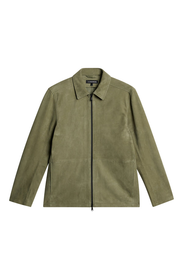 J.lindeberg Jonah WR Suede Overshirt Olivine