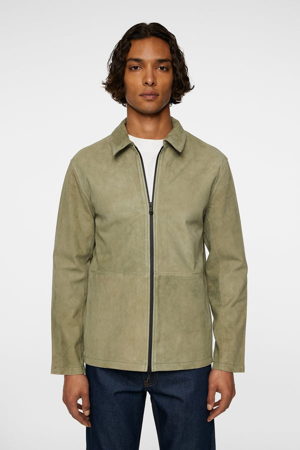 j.lindeberg Jonah WR Suede Overshirt Olivine