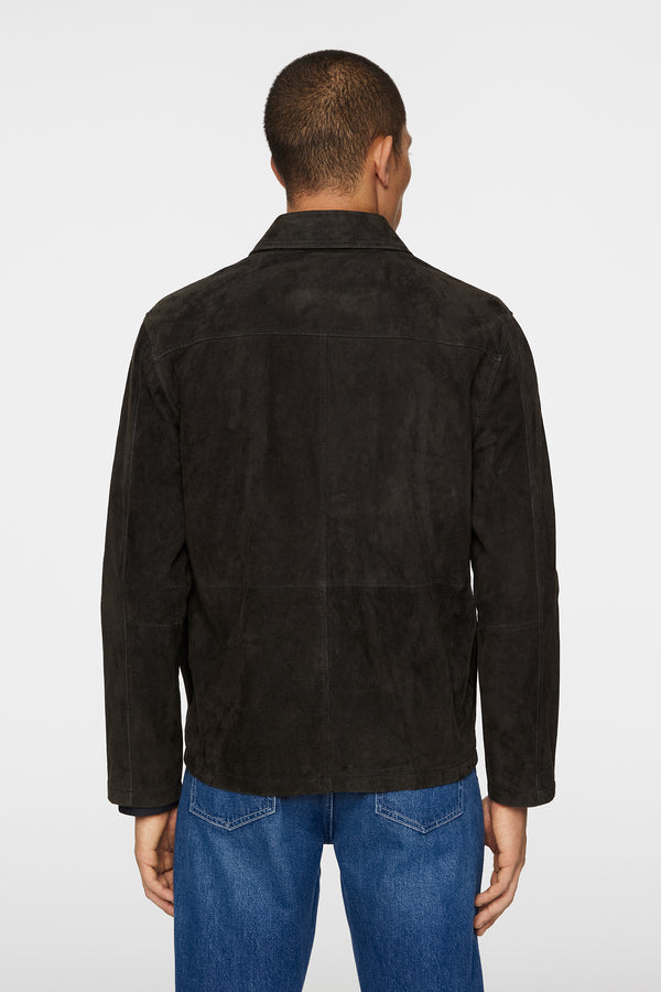 J.lindeberg Jonah WR Suede Overshirt Washed Black