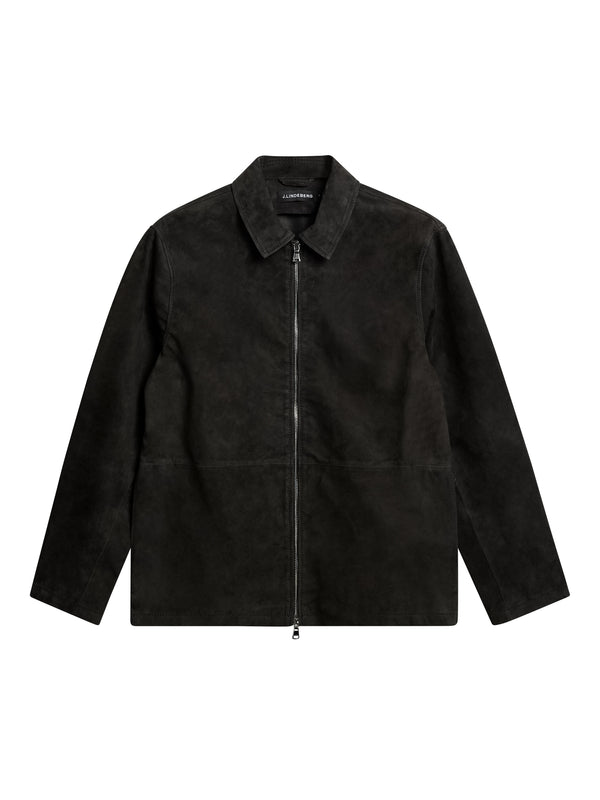 J.lindeberg Jonah WR Suede Overshirt Washed Black