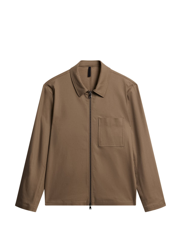 J.lindeberg Julius Cotton Twill Overshirt Walnut