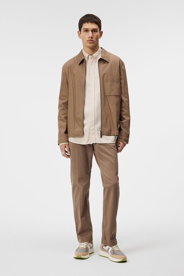 J.lindeberg Julius Cotton Twill Overshirt Walnut