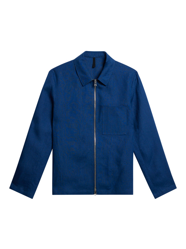 J.lindeberg Julius Linen Overshirt Estate Blue