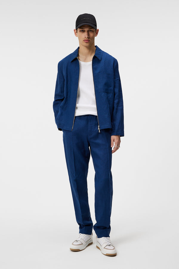 J.lindeberg Julius Linen Overshirt Estate Blue