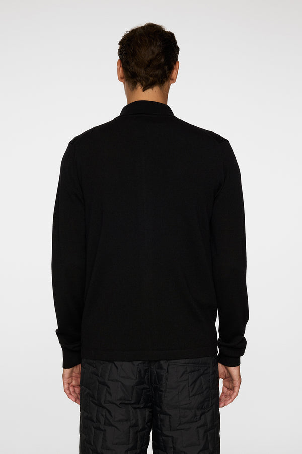 J.lindeberg Kaleb Merino Zip Cardigan Black