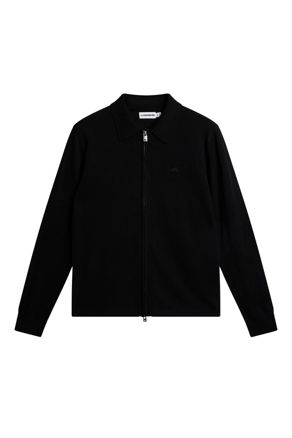 J.lindeberg Kaleb Merino Zip Cardigan Black