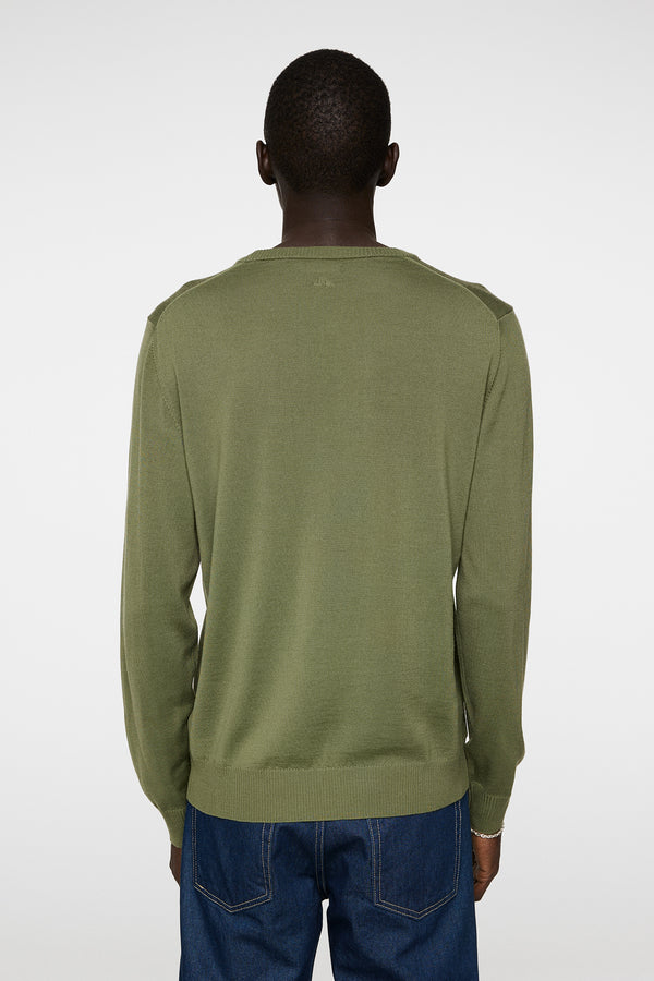 J.lindeberg Keane Light Merino Crew Neck Olivine