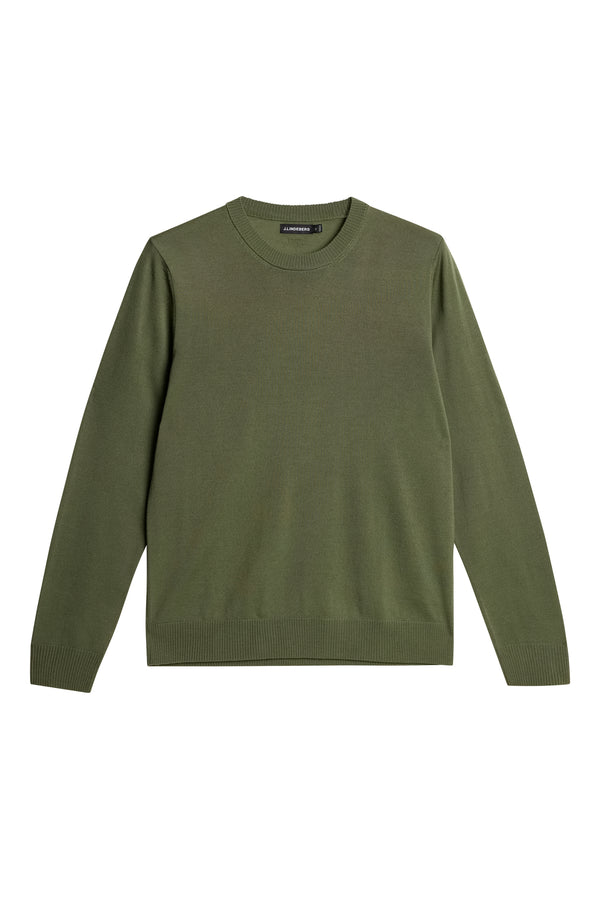J.lindeberg Keane Light Merino Crew Neck Olivine