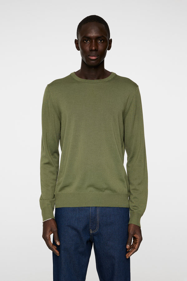 j.lindeberg Keane Light Merino Crew Neck Olivine