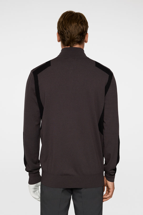 J.lindeberg Kendrick Knitted Zip Sweater Asphalt