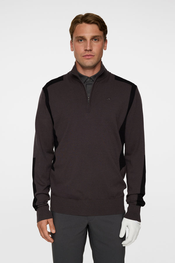 j.lindeberg Kendrick Knitted Zip Sweater Asphalt