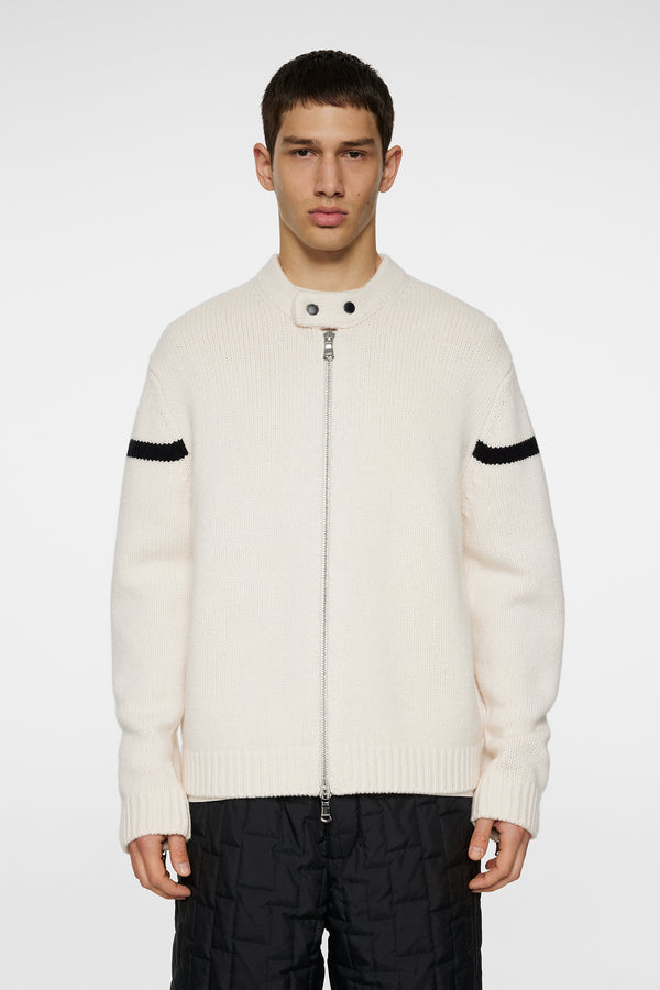 j.lindeberg Kessler Biker Zip Knit Moonbeam