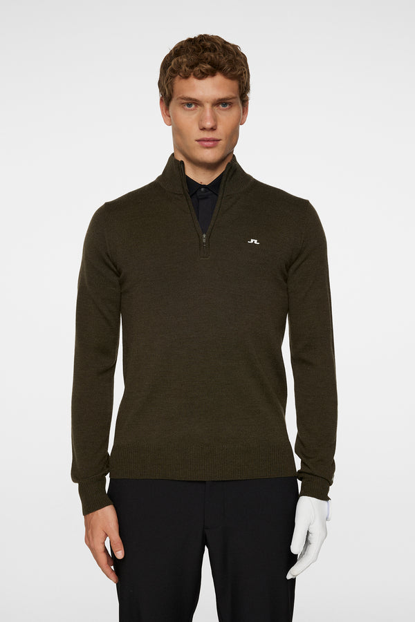 j.lindeberg Kian Zipped Sweater Forest Green