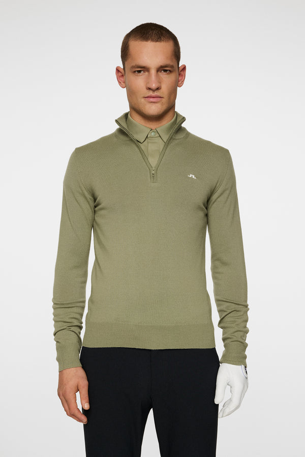 j.lindeberg Kian Zipped Sweater Oil Green
