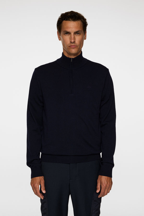 j.lindeberg Kiyan Merino Quarter Zip JL Navy