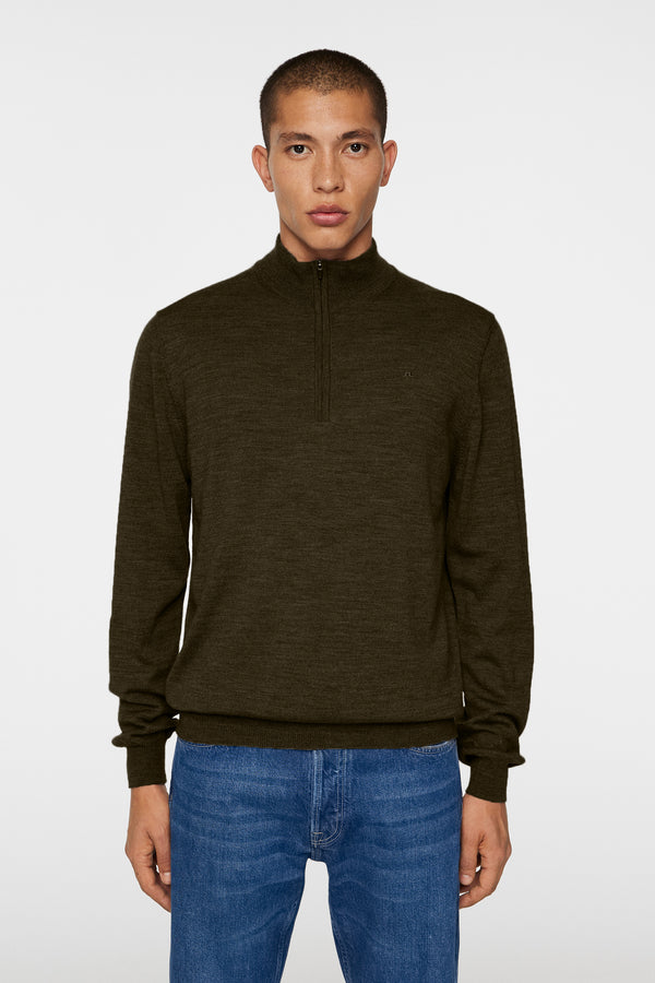 j.lindeberg Kiyan Quarter Zip Sweater Forest Green